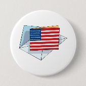 Amerikaanse vlag op een Kaart Ronde Button 7,6 Cm (Voorkant)