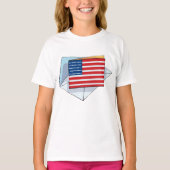 Amerikaanse vlag op een Kaart T-shirt (Voorkant)