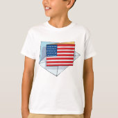 Amerikaanse vlag op een Kaart T-shirt (Voorkant)
