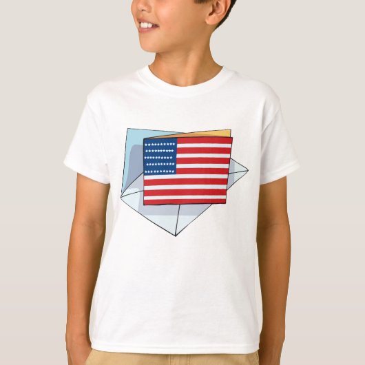 Amerikaanse vlag op een Kaart T-shirt (Voorkant)