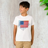 Amerikaanse vlag op een Kaart T-shirt