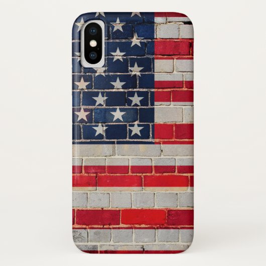 Amerikaanse vlag op een muur Case-Mate iPhone case (Achterkant)