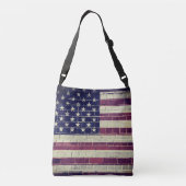 -Amerikaanse vlag op een muur Crossbody Tas (Achterkant)
