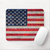 Amerikaanse vlag op een muur muismat (Met muis)
