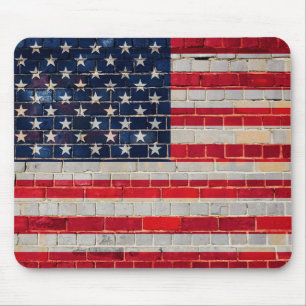 Amerikaanse vlag op een muur muismat