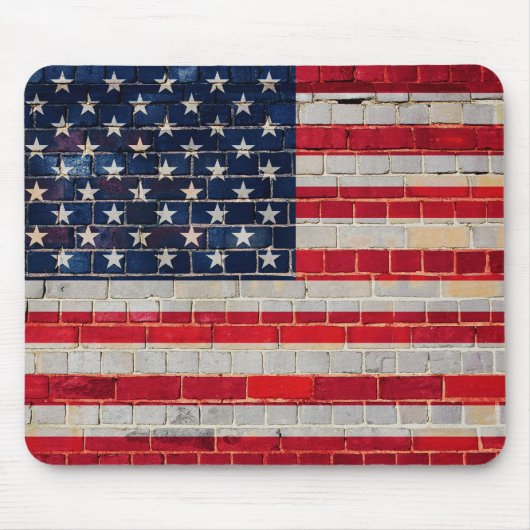 Amerikaanse vlag op een muur muismat (Voorkant)