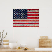 Amerikaanse vlag op een muur poster (Keuken)