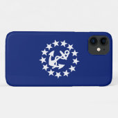 Amerikaanse vlag op een Nautical Yacht Anchor op b Case-Mate iPhone Case (Achterkant (horizontaal))