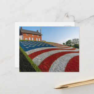 Amerikaanse vlag op gras briefkaart