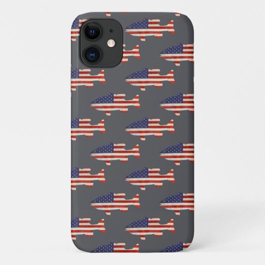 Amerikaanse vlag op grijs Case-Mate iPhone case (Achterkant)