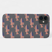 Amerikaanse vlag op grijs Case-Mate iPhone case (Achterkant (horizontaal))