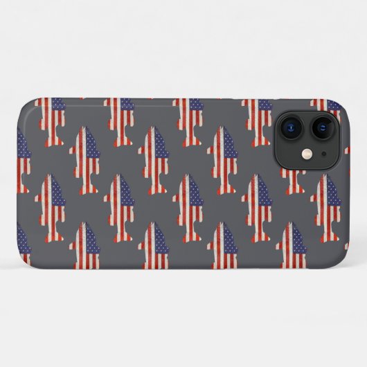 Amerikaanse vlag op grijs Case-Mate iPhone case (Achterkant (horizontaal))