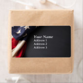 Amerikaanse vlag op het bord van Chalkboten Etiket (Insitu)