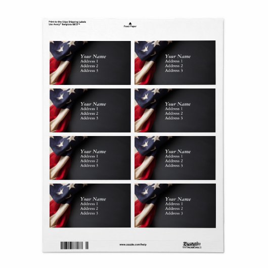 Amerikaanse vlag op het bord van Chalkboten Etiket (Full Sheet)