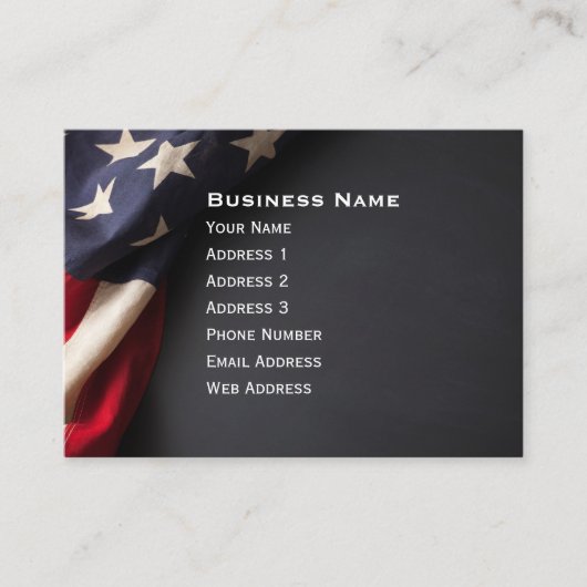  Amerikaanse vlag op het bord van Chalkboten Visitekaartje (Voorkant)