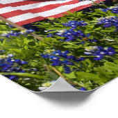 Amerikaanse vlag op het gebied van blauwe bont, 2 poster (Hoek)