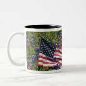 Amerikaanse vlag op het gebied van blauwe bont, 2 tweekleurige koffiemok (Links)