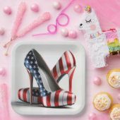 Amerikaanse vlag op hoge hakken papieren bordje (Feest)