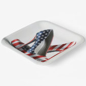 Amerikaanse vlag op hoge hakken papieren bordje (Gebogen)