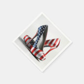 Amerikaanse vlag op hoge hakken servet (Hoek)