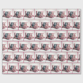 Amerikaanse vlag op hoop typografie cadeaupapier (Vlak)