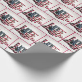 Amerikaanse vlag op hoop typografie cadeaupapier (Hoek)