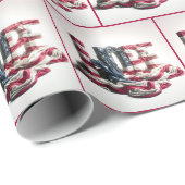 Amerikaanse vlag op hoop typografie cadeaupapier (Rol Hoek)