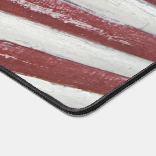 Amerikaanse vlag op hout bureaumat (Hoek)