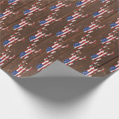 Amerikaanse vlag op hout cadeaupapier (Hoek)