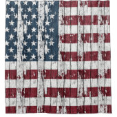Amerikaanse vlag op hout douchegordijn (Voorkant)