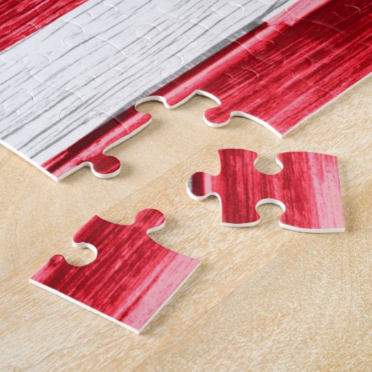 Amerikaanse vlag op hout legpuzzel (Zijkant)