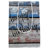 Amerikaanse vlag op hout medium cadeauzakje (Achterkant)