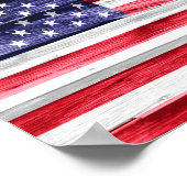 Amerikaanse vlag op hout poster (Hoek)