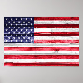 Amerikaanse vlag op hout poster