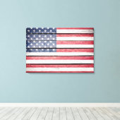Amerikaanse vlag op houten Afbeelding Canvas Afdruk (Insitu (Houten vloer))