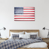 Amerikaanse vlag op houten Afbeelding Canvas Afdruk (Insitu (Slaapkamer))