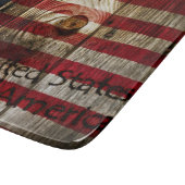 Amerikaanse vlag op houten bord snijplank (Hoek)