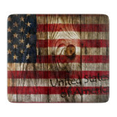 Amerikaanse vlag op houten bord snijplank (Voorkant)