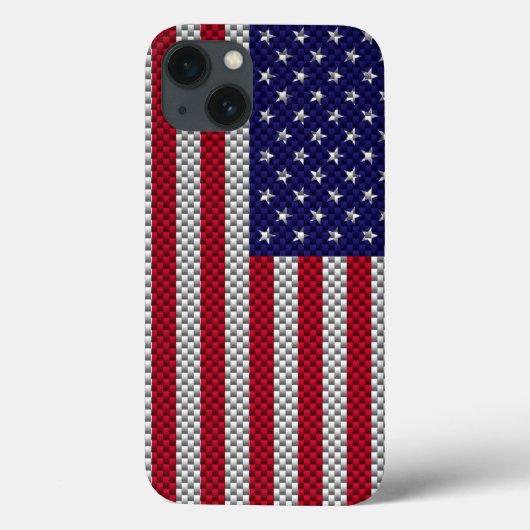 Amerikaanse vlag op koolstofvezel zoals afdrukken Case-Mate iPhone case (Achterkant)