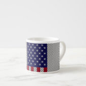 Amerikaanse vlag op koolstofvezel zoals afdrukken espresso kop (Voorkant rechts)