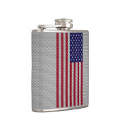Amerikaanse vlag op koolstofvezel zoals afdrukken heupfles (Rechts)