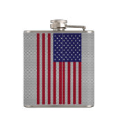 Amerikaanse vlag op koolstofvezel zoals afdrukken heupfles (Achterkant)