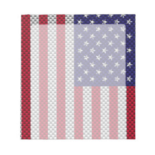 Amerikaanse vlag op koolstofvezel zoals afdrukken notitieblok