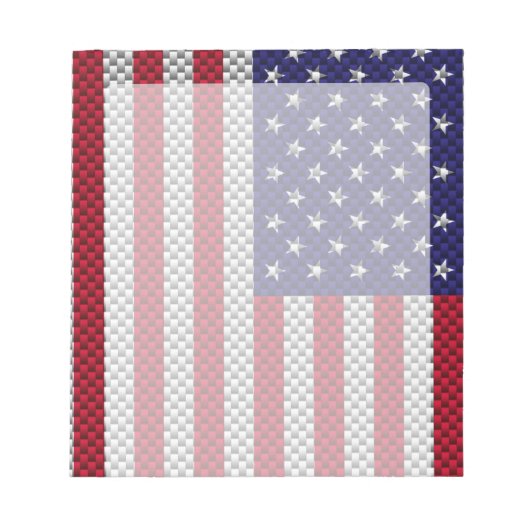 Amerikaanse vlag op koolstofvezel zoals afdrukken notitieblok (Voorkant)