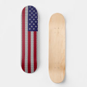 Amerikaanse vlag op koolstofvezel zoals afdrukken skateboard (Voorkant)