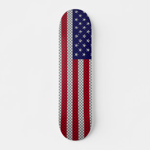 Amerikaanse vlag op koolstofvezel zoals afdrukken skateboard