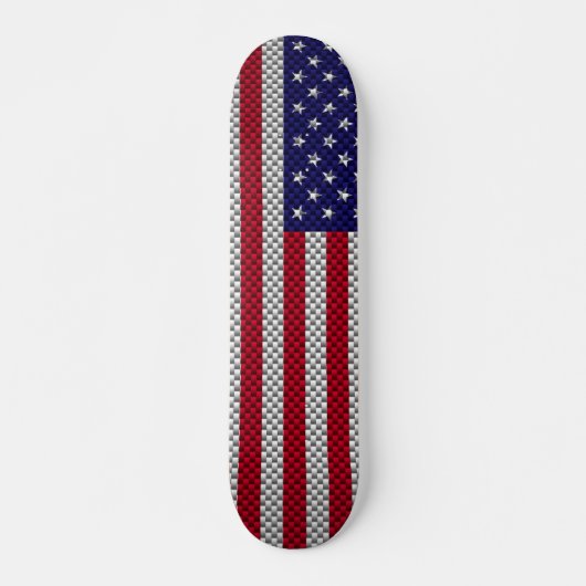 Amerikaanse vlag op koolstofvezel zoals afdrukken skateboard (Voorkant)