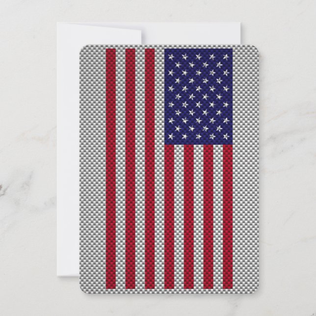 Amerikaanse vlag op koolstofvezelstijldecor (Voorkant)