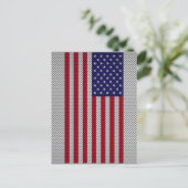 Amerikaanse vlag op koolstofvezelstijldecor briefkaart (Staand voorkant)
