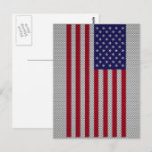 Amerikaanse vlag op koolstofvezelstijldecor briefkaart (Voorkant / Achterkant)